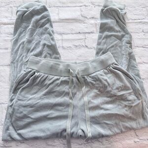 Eileen Fisher Joggers XXS | Frost Blue Velour Knit Straight Leg Drawstring
